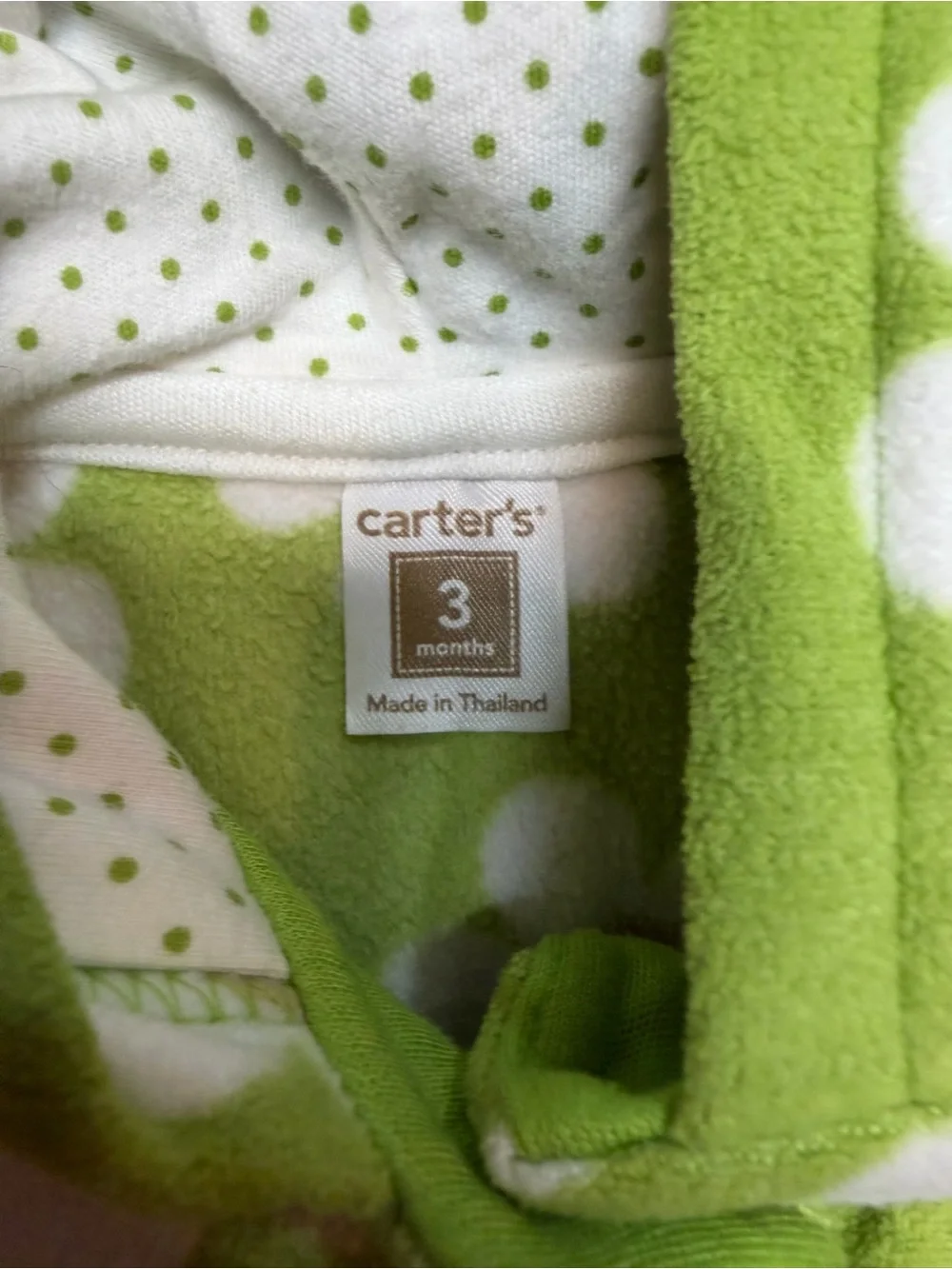 Carter’s 3M Green Daisy Floral Hooded Fleece Jacket Snap Front Baby Girls Coat